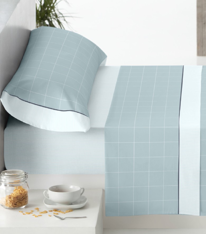 juego de cama cleo de algodón aguamarina